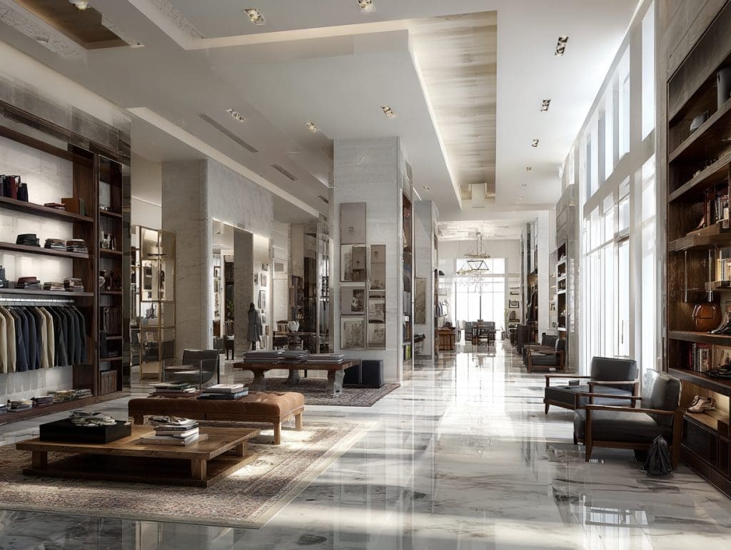 Luxury retail buildout and remodel of a modern store interior